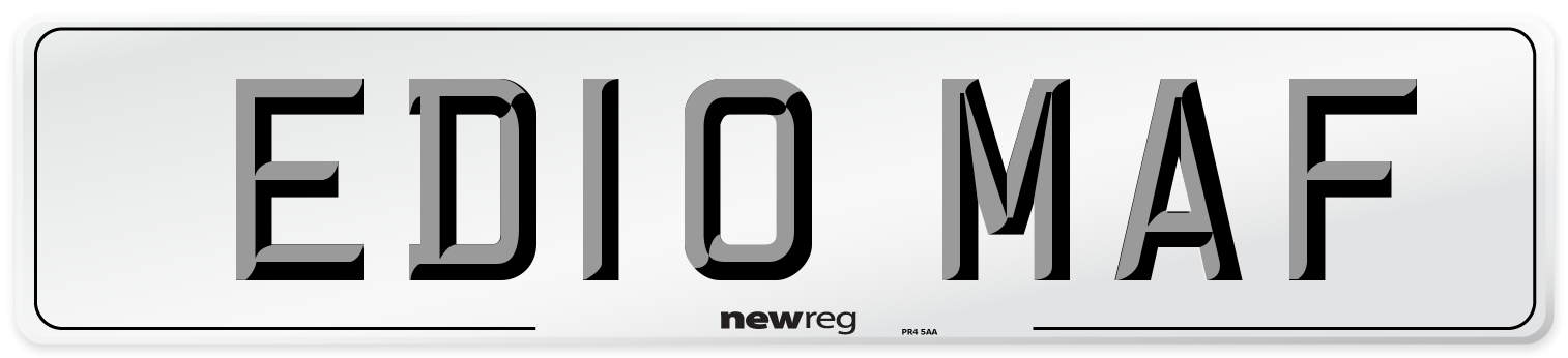 ED10 MAF Number Plate from New Reg